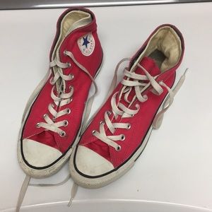 Pink high top converse